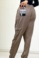 Y2K BAGGY FIT CARGOS BROWN LIGHTWEIGHT TROUSERS 