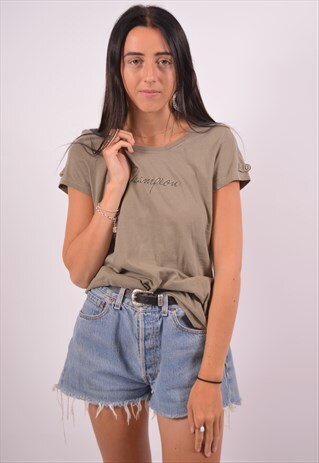 VINTAGE CHAMPION T-SHIRT TOP KHAKI