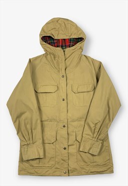 Vintage 90s Tartan Lined Hiking Jacket Parka Coat S BV15504
