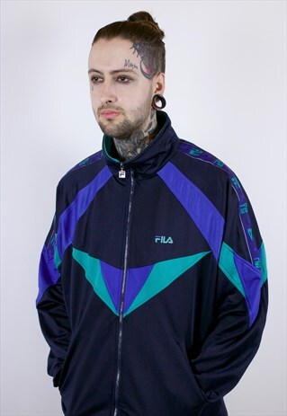 VINTAGE FILA TAPED LOGO TRACKSUIT TOP