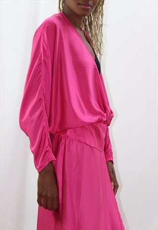 80S HOT PINK EVENING DRESS