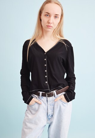 90'S RETRO GRUNGE KITSCH SHEER TEEN TOP BLOUSE