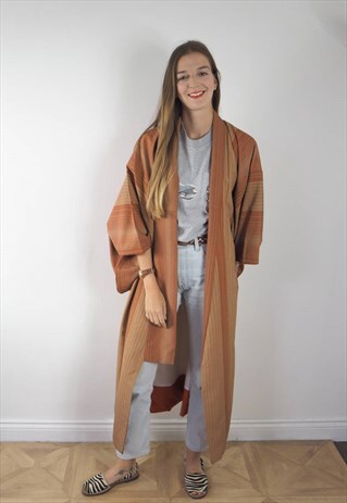 VINTAGE RUST STRIPE KIMONO