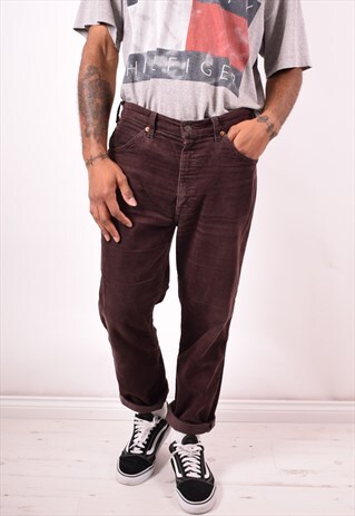 LEVI'S 631 MENS VINTAGE CORDUROY TROUSERS W32 L27 BROWN 90S