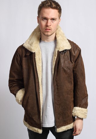 VINTAGE SUEDE SHERPA JACKET