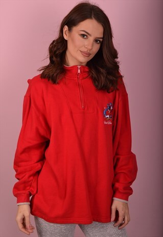 RED DISNEY 1/4 ZIP JUMPER GJ4251