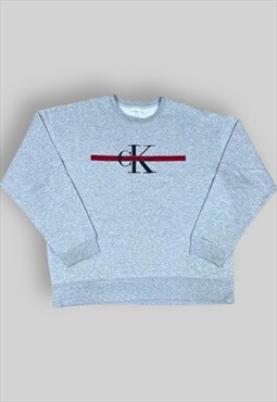 Calvin Klein Jeans Spellout Sweatshirt in Grey
