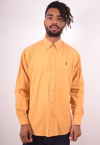 MARLBORO CLASSICS MENS VINTAGE SHIRT MEDIUM YELLOW 90S