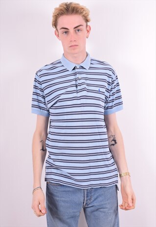 POLO RALPH LAUREN MENS VINTAGE POLO SHIRT MEDIUM BLUE 90'S