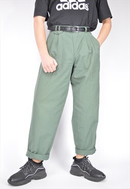 Vintage green classic straight suit trousers