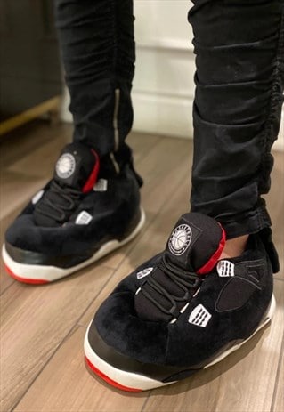 Air Jordan 4 Style Unisex Novelty Plush Indoor Slippers | Shuzee | ASOS