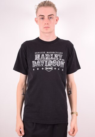 HARLEY-DAVIDSON MENS VINTAGE T-SHIRT TOP MEDIUM BLACK 90S