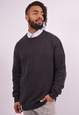 VALENTINO MENS VINTAGE JUMPER SWEATER LARGE GREY 90S