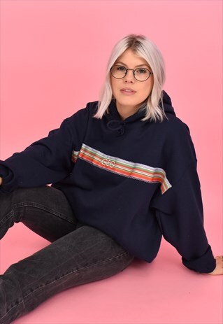 G&G UNISEX NAVY VINTAGE RIBBON HOOD