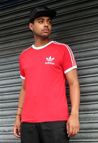 VINTAGE ADIDAS ORIGINALS LOGO RED T-SHIRT