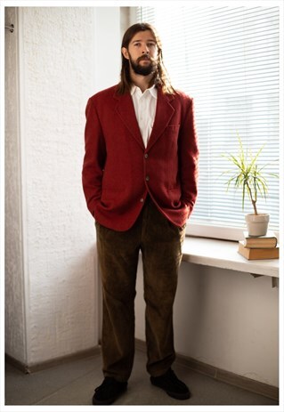 VINTAGE 70'S RED WOOL BLAZER