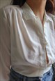 VINTAGE 80S BLOUSE WITH EMBROIDERED COLLAR