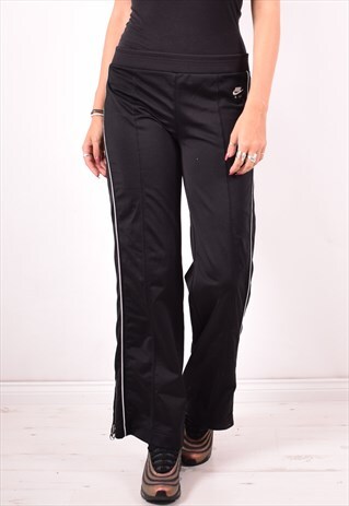 NIKE WOMENS VINTAGE TRACKSUIT TROUSERS MEDIUM BLACK 90S