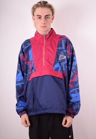 NIKE MENS VINTAGE PULLOVER TRACKSUIT TOP XL PURPLE 90S