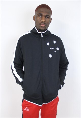 VINTAGE 90'S NIKE BLACK PRINT SPORTS JACKET