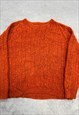 VINTAGE KNITTED JUMPER CABLE KNIT PATTERNED CHUNKY SWEATER