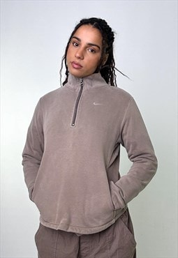 Grey y2ks NIKE Half Zip Sweatshirt