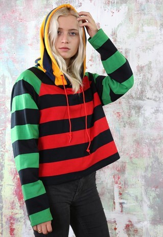 HOODIE IN STRIPED FABRIC
