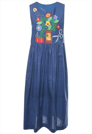 BEYOND RETRO VINTAGE CHECKED SHIFT DRESS - M
