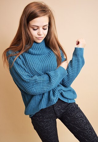 90'S RETRO COZY ROLLNECK KNITTED JUMPER TOP