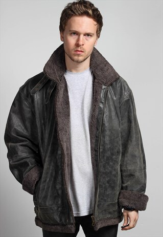VINTAGE LEATHER SHEARLING JACKET