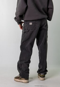 Dark Grey 90s Baggy Hip Hop Wrangler Cargo Skater Pants