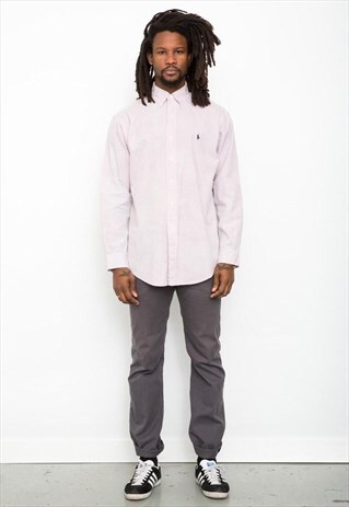 VINTAGE 90'S RALPH LAUREN SMALL PURPLE CHECK YARMOUTH SHIRT