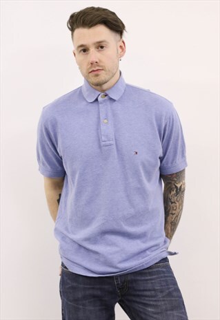 TOMMY HILFIGER VINTAGE 1990S BLUE POLO SHIRT