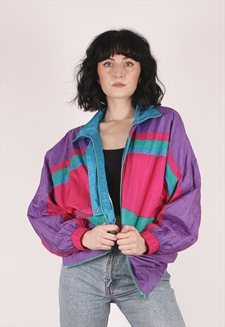 VINTAGE 90'S COLOUR BLOCK LIGHTWEIGHT TRACK JACKET /NN1851