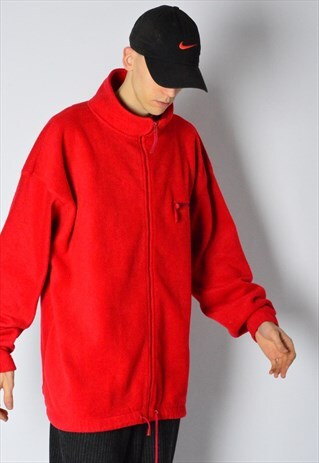VINTAGE 90S RED ZIPPER FLEECE