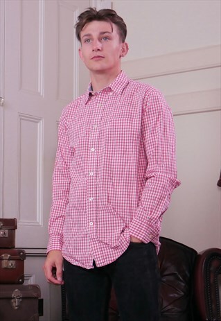 TOMMY HILFIGER MENS SHIRT RED CHECK