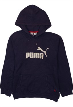 Vintage 90's Puma Hoodie Spellout Pullover Navy Blue XXLarge