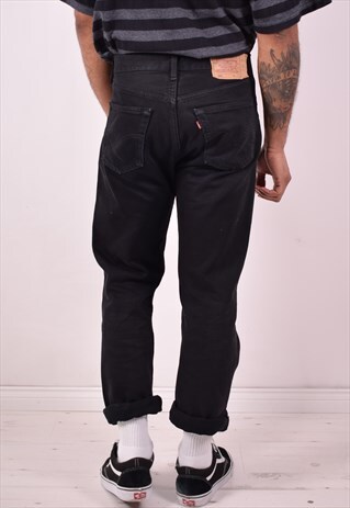 LEVI'S 501 MENS VINTAGE JEANS W32 L32 BLACK 90S