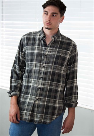 VINTAGE POLO RALPH LAUREN FLANNEL SHIRT 90S M 11.5