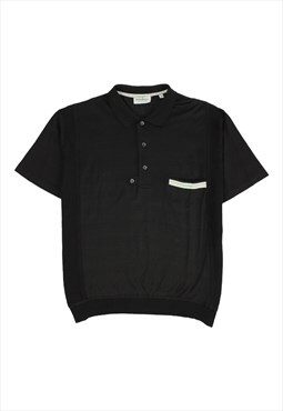 Vintage Yves Saint Laurent black polo shirt with logo