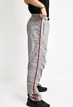 ADIDAS vintage shell pants grey silver Y2K trousers joggers