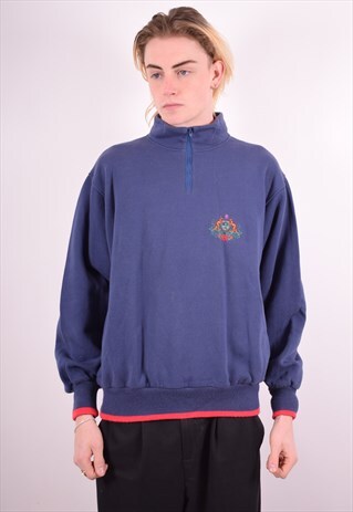 AUSTRALIAN L'ALPINA MENS VINTAGE SWEATSHIRT JUMPER MEDIUM BL