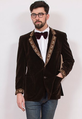 REWORKED FLORAL VELVET JACKET