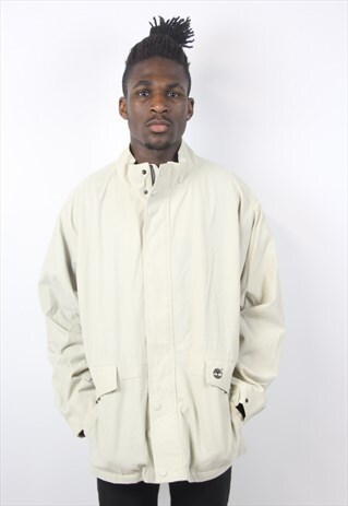VINTAGE TIMBERLAND CREAM LONG 90S JACKET