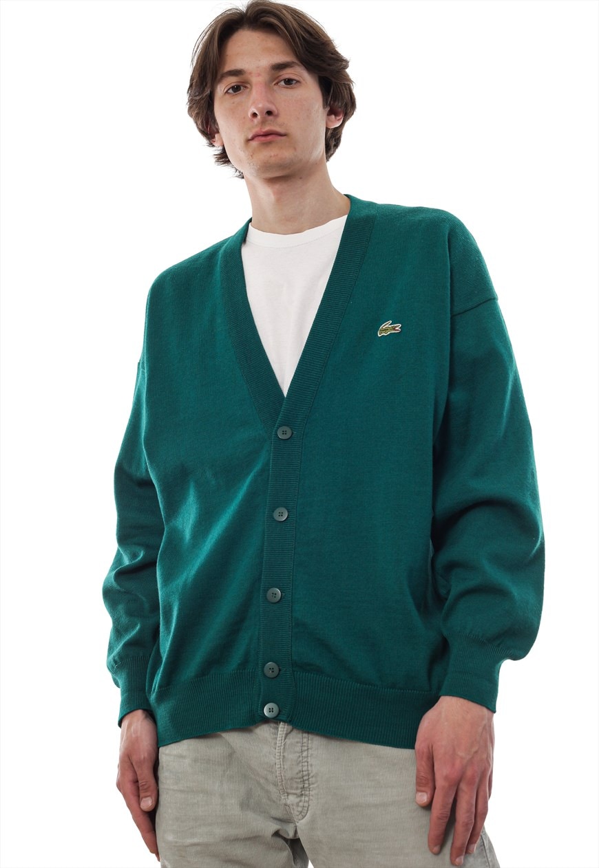 lacoste cardigan green