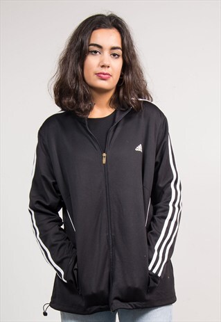 VINTAGE 90'S ADIDAS BLACK TRACKSUIT JACKET TOP