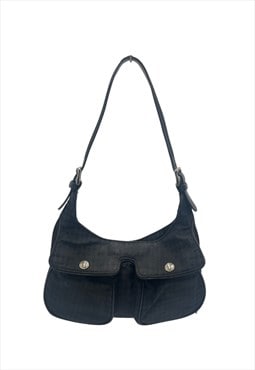 Vintage Y2K / 2000s Black Nylon Shoulder Bag