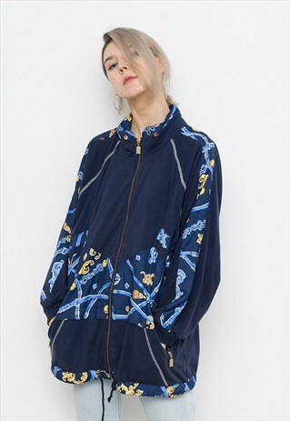GOLD BAROQUE PATTERN VINTAGE 90S BOMBER JACKET