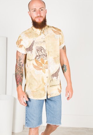 VINTAGE 90S SHORT SLEEVE COTTON SHIRT S1202