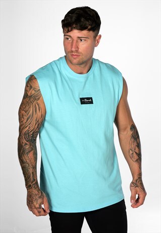 SUPREME SLEEVELESS TANK VEST T-SHIRT - TURQUOISE BLUE